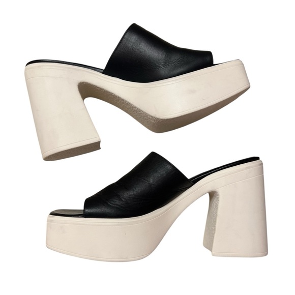 Free People Leather Zoe Platform Mules - Picture 3 of 8